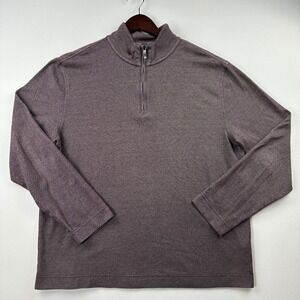 Van Heusen Mens Classic Fit 1/4 Zip Pullover Long Sleeve Top Purple Heather Sz L
